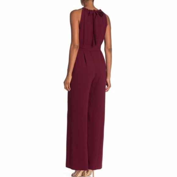 NWT Trina Turk Azar Wide Leg Jumpsuit Sleeveless Jumper Wine - Picture 2 of 11